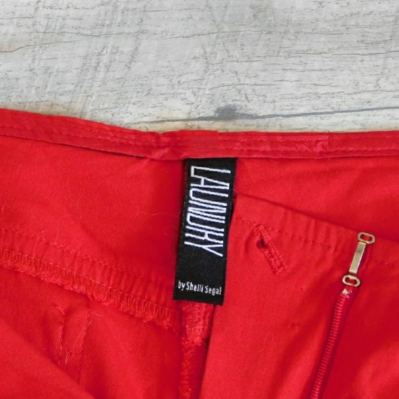 LAUNDRY BY SHELLI SEGAL RED STRETCH ZIP FRNT PANTS - Picture 7 of 8